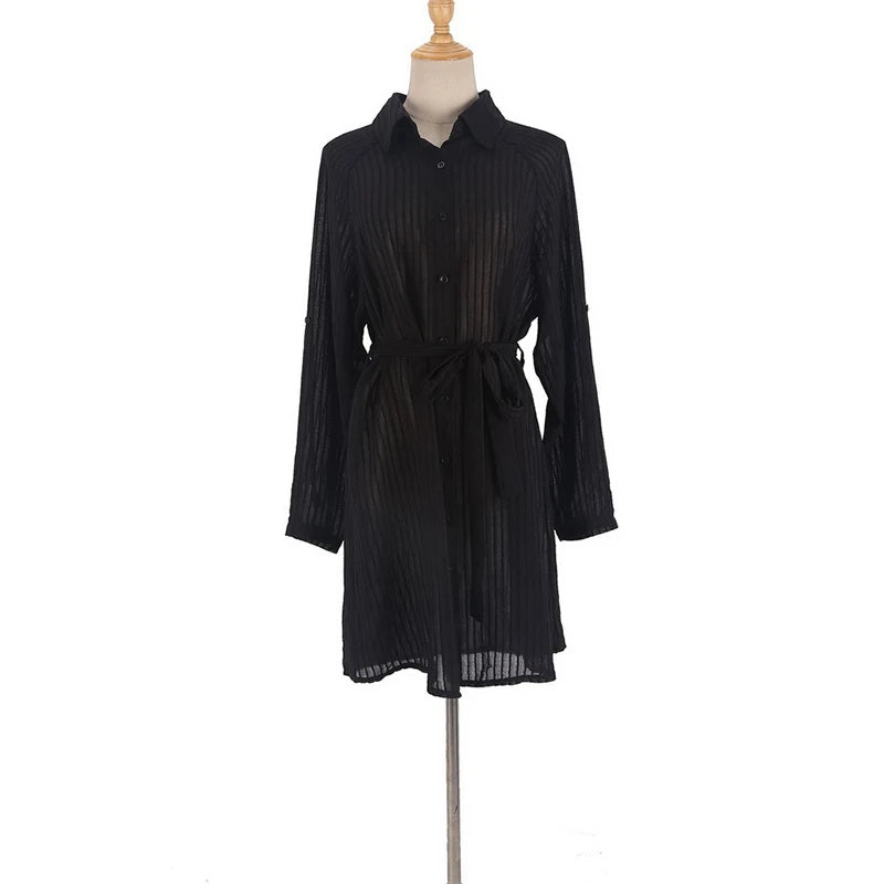 ✨ Saída de Praia Longa Branca com Manga Longa – Vestido Maxi Sexy de Verão Feminino