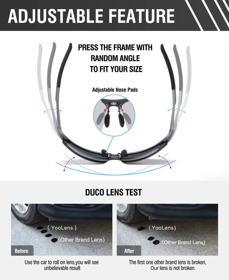 ✨ Óculos de Sol Esportivos Masculinos Polarizados – Proteção UV400, Lente Fotocromática e Design Sem Aro