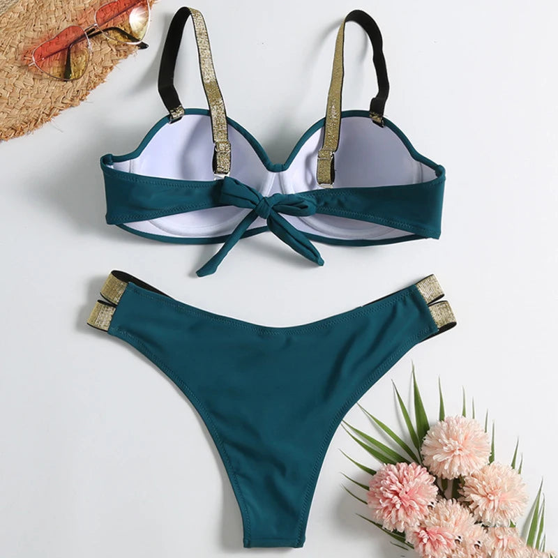 Biquíni Push-Up Sexy Brasileiro – Conjunto Feminino de Moda Praia Verão 2025
