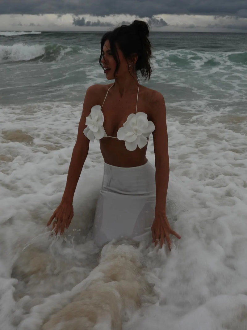 Biquíni Sexy com Saia – Conjunto Feminino 3 Peças, Estilo Bandage, Modelagem Brasileira, Saia A-Line para o Verão