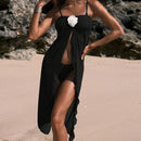 ✨ Saída de Praia Feminina com Flores 3D – Look Sexy e Elegante para o Verão