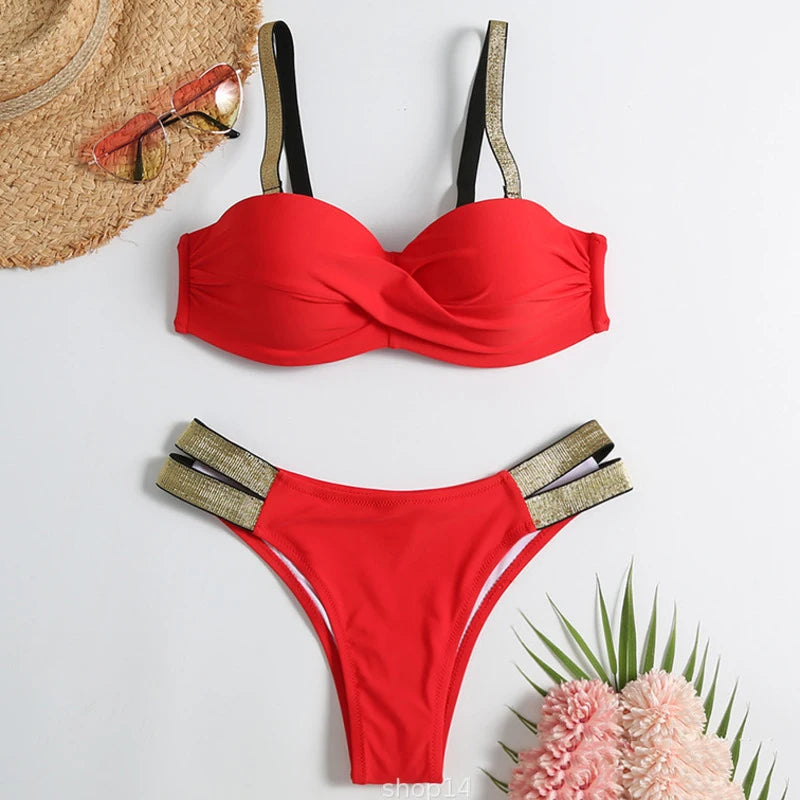 Biquíni Push-Up Sexy Brasileiro – Conjunto Feminino de Moda Praia Verão 2025