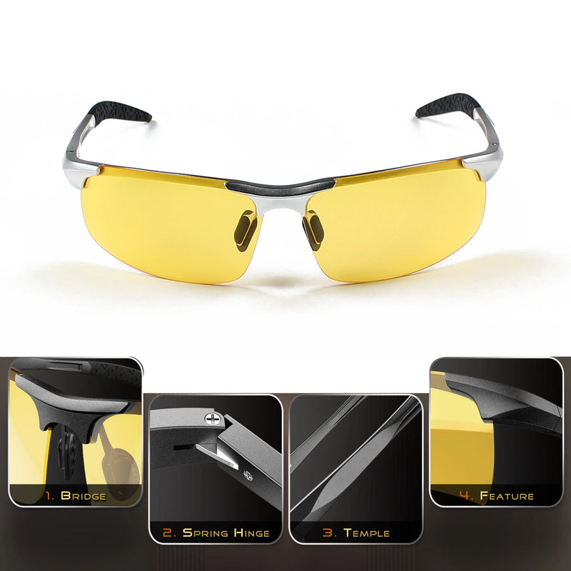 ✨ Óculos de Sol Esportivos Masculinos Polarizados – Proteção UV400, Lente Fotocromática e Design Sem Aro