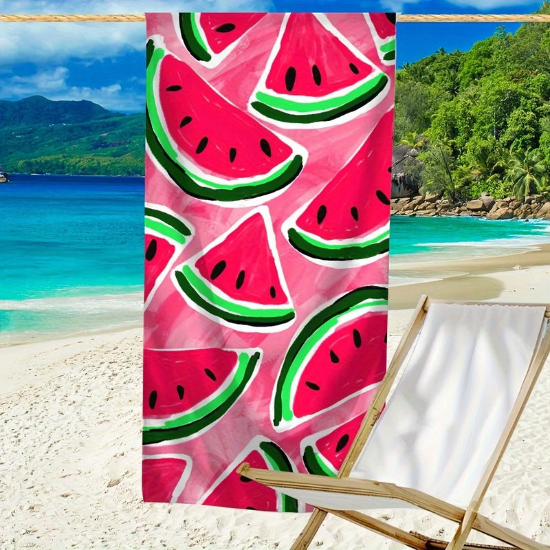 ✨ Toalha de Praia Estampa de Melancia – Protetora, Antivento e Ideal para Praia, Piscina ou Viagem