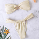 Biquíni Tomara-Que-Caia Push-Up 2025 – Moda Praia Feminina Sexy e Elegante com Calcinha Fio Dental