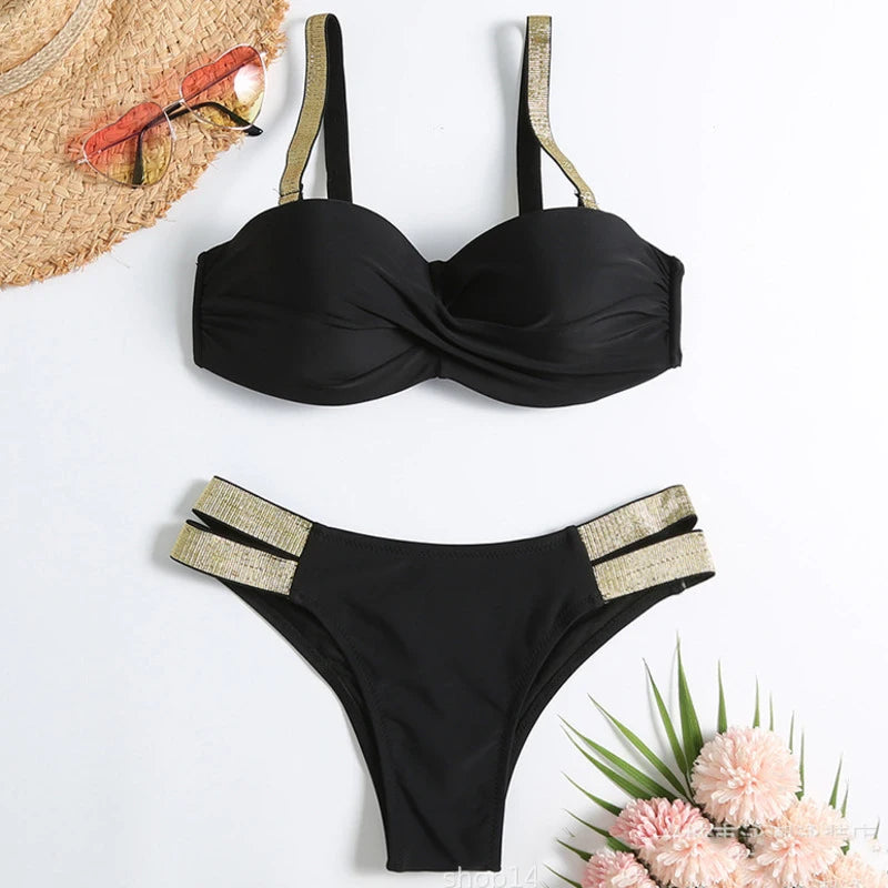 Biquíni Push-Up Sexy Brasileiro – Conjunto Feminino de Moda Praia Verão 2025